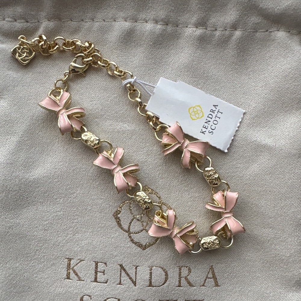 Kendra Scott x LoveShackFancy Bow Delicate Chain Bracelet New With Tags